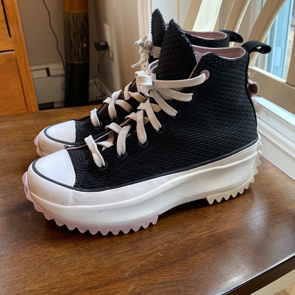 Converse Shoes - Converse Run Star Hike High Womens Size 7.5 Black White Pink Athletic Sneakers